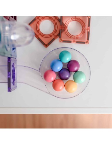 Pastel Ball Run - pack de 106 piezas magnéticas de construcción tobogán