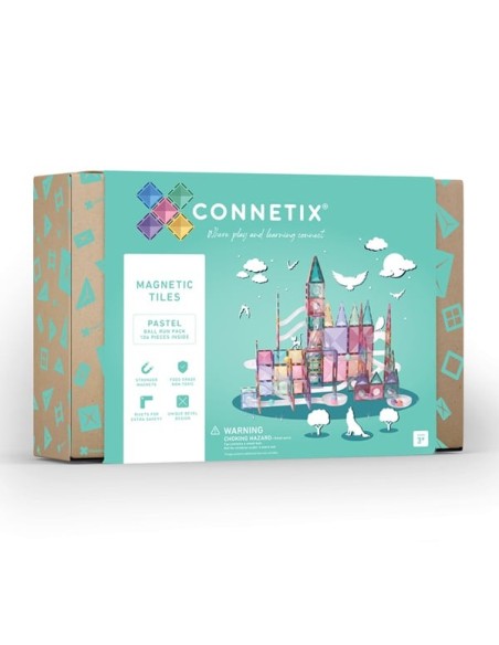 Pastel Ball Run - pack de 106 piezas magnéticas de construcción tobogán
