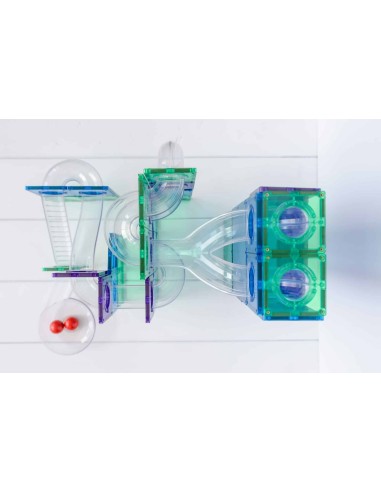 Rainbow Ball Run - pack de 92 piezas magnéticas de construcción tobogán