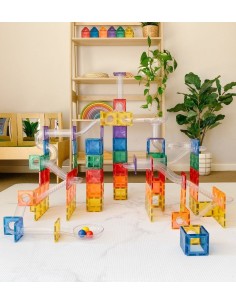 Rainbow Ball Run - pack de 92 piezas magnéticas de construcción tobogán 2