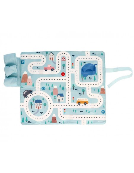 Juego de mantel con circuito y tres coches