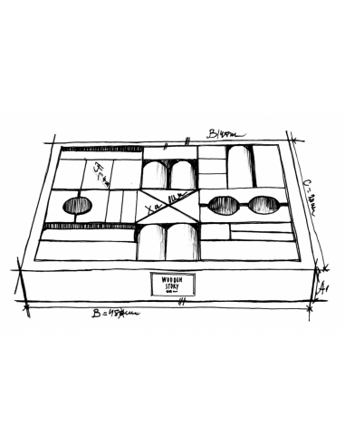 Set de 30 bloques de madera naturales en caja