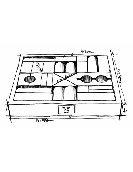 Set de 30 bloques de madera naturales en caja