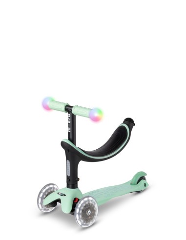 Patinete Micro Mini2Grow Deluxe Magic con luces menta