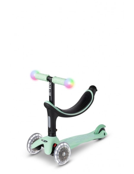 Patinete Micro Mini2Grow Deluxe Magic con luces menta