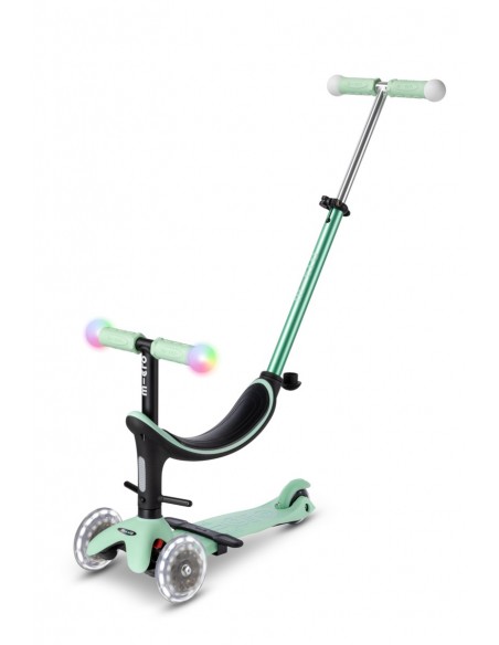 Patinete Micro Mini2Grow Deluxe Magic con luces menta
