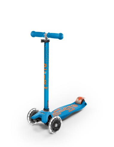 Patinete Maxi Micro Deluxe azul caribe con luces