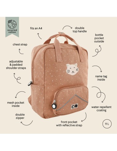 Mochila de algodón grande Mrs. Cat