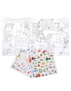 Cuaderno de colorear y con pegatinas El explorador 2