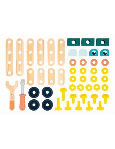 Bote de 50 piezas de madera para hacer bricolaje Brico'Kids