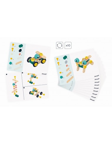 Bote de 50 piezas de madera para hacer bricolaje Brico'Kids