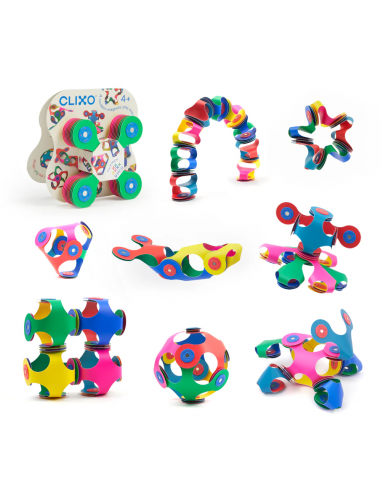 Tiny & Mighty Minipack, set de 9 piezas de construcción magnéticas Clixo