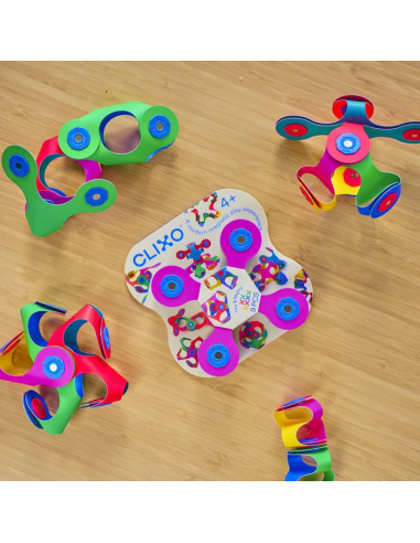 Tiny & Mighty Minipack, set de 9 piezas de construcción magnéticas Clixo