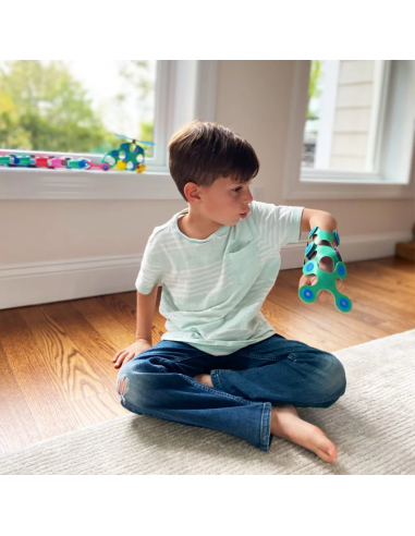 Itsy Pack green/blue, set de 18 piezas de construcción magnéticas Clixo