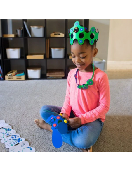 Crew Pack green/blue, set de 30 piezas de construcción magnéticas Clixo