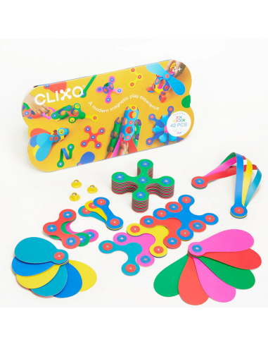 Rainbow Pack, set de 42 piezas de construcción magnéticas Clixo