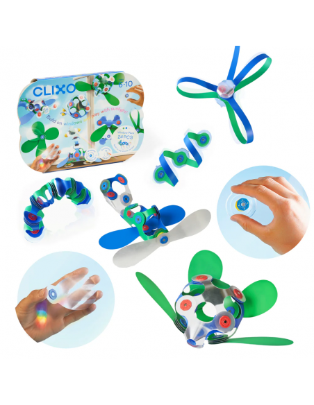 Window Pack, set de 24 piezas de construcción magnéticas Clixo