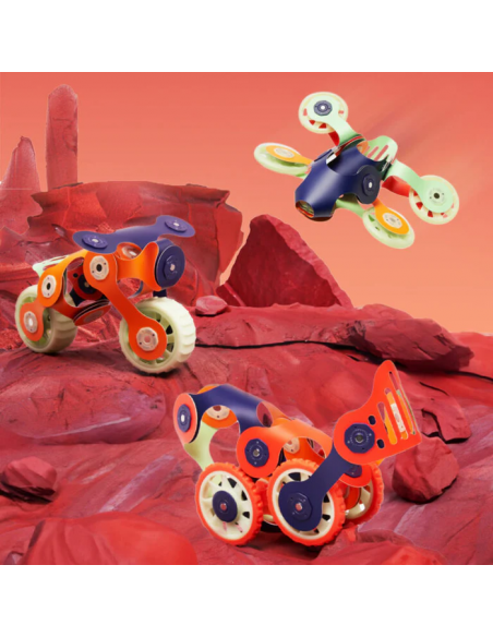 Mars Rovers Pack, set de 30 piezas de construcción magnéticas Clixo