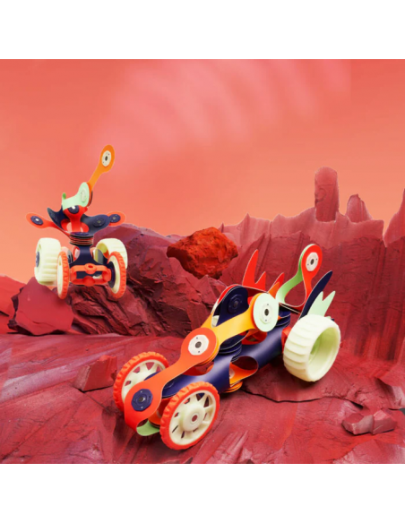 Mars Rovers Pack, set de 30 piezas de construcción magnéticas Clixo