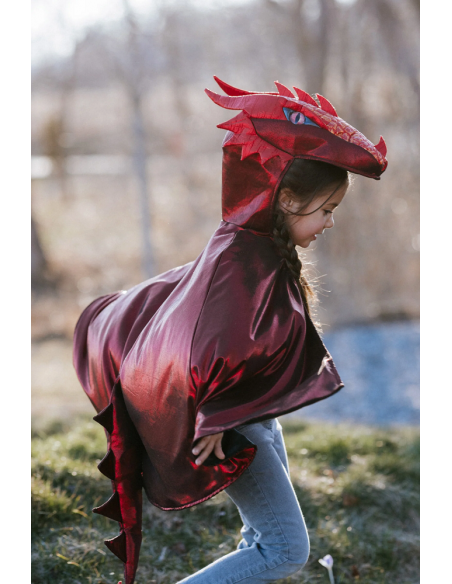 Capa de dragón rojo metálico