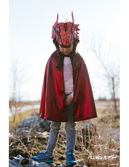 Capa de dragón rojo metálico