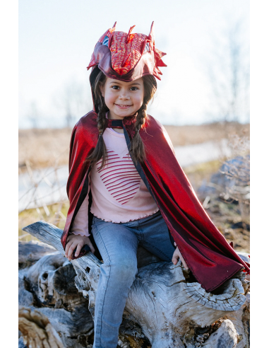 Capa de dragón rojo metálico