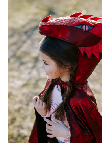 Capa de dragón rojo metálico