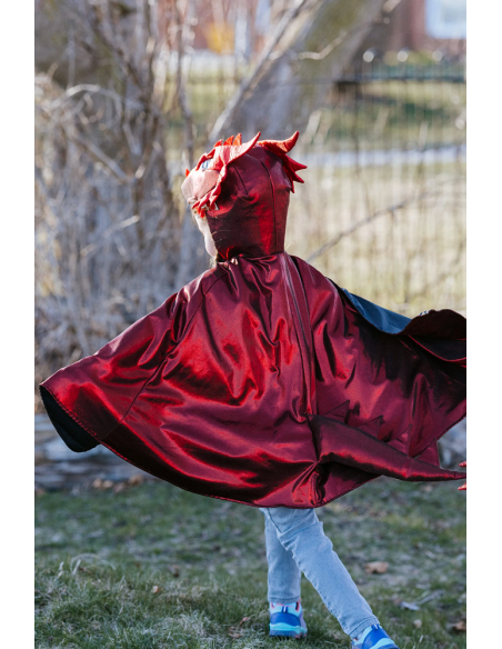 Capa de dragón rojo metálico