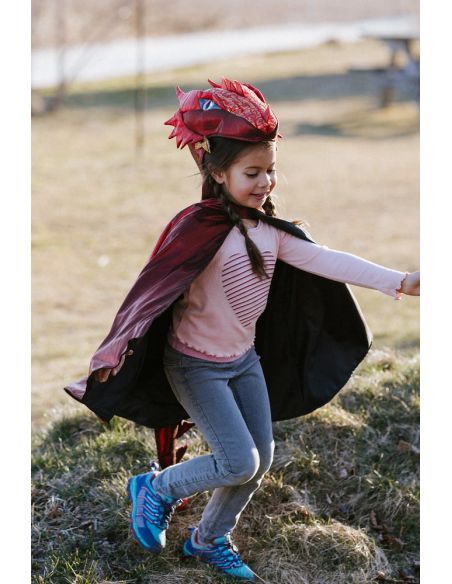 Capa de dragón rojo metálico