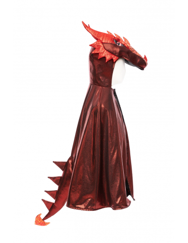 Capa de dragón rojo metálico