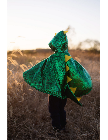 Capa de dragón verde metálico