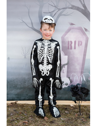 Disfraz de esqueleto brillante en oscuridad
