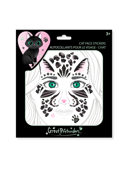 Pegatinas faciales de gato negro