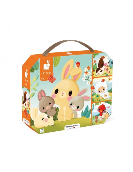 Set de 4 puzles evolutivos Los animales de la granja