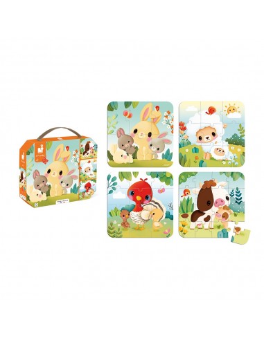 Set de 4 puzles evolutivos Los animales de la granja