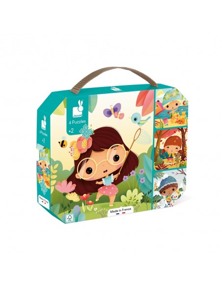 Set de 4 puzles evolutivos Las 4 estaciones, de 6, 9, 12 y 16 piezas