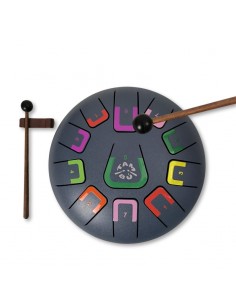 Tambor metálico de lengüetas, de 8" y 11 notas, color blue gray