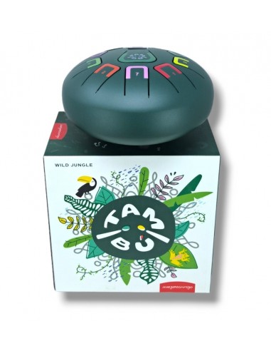 Tambor metálico de lengüetas, de 8" y 11 notas, color verde jungla mate