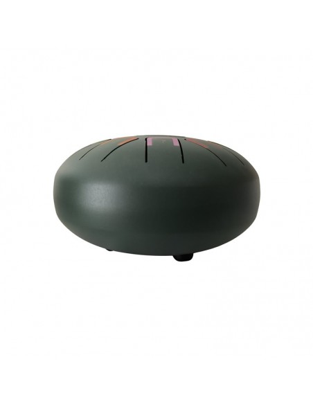 Tambor metálico de lengüetas, de 8" y 11 notas, color verde jungla mate