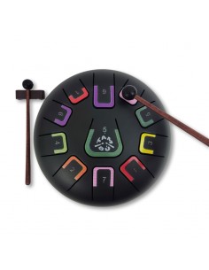 Tambor metálico de lengüetas, de 8" y 11 notas, color negro mate