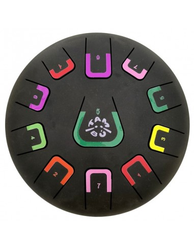 Tambor metálico de lengüetas, de 8" y 11 notas, color negro mate