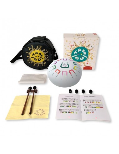 Tambor metálico de lengüetas, de 8" y 11 notas, color blanco mate