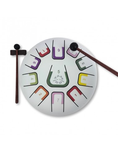 Tambor metálico de lengüetas, de 8" y 11 notas, color blanco mate