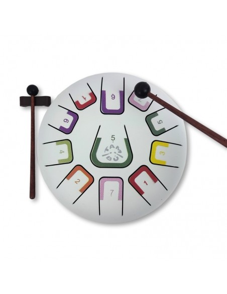 Tambor metálico de lengüetas, de 8" y 11 notas, color blanco mate