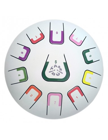 Tambor metálico de lengüetas, de 8" y 11 notas, color blanco mate