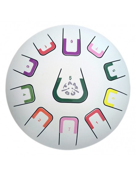 Tambor metálico de lengüetas, de 8" y 11 notas, color blanco mate