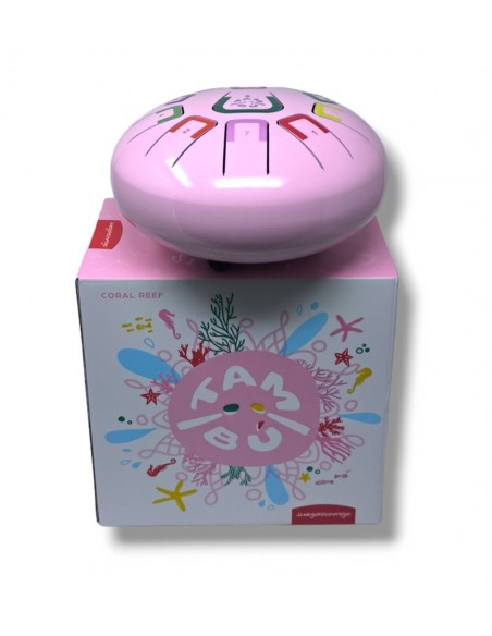 Tambor metálico de lengüetas, de 8" y 11 notas, color rosa