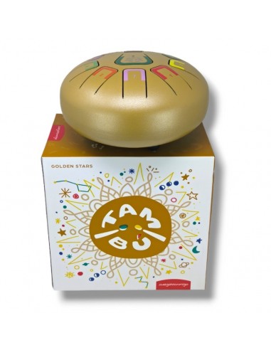 Tambor metálico de lengüetas, de 8" y 11 notas, color oro