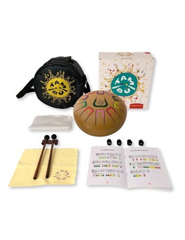 Tambor metálico de lengüetas, de 8" y 11 notas, color oro