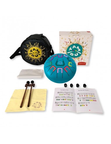 Tambor metálico de lengüetas, de 8" y 11 notas, color turquesa mate